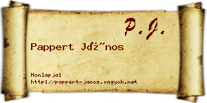 Pappert János névjegykártya