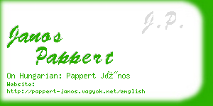 janos pappert business card